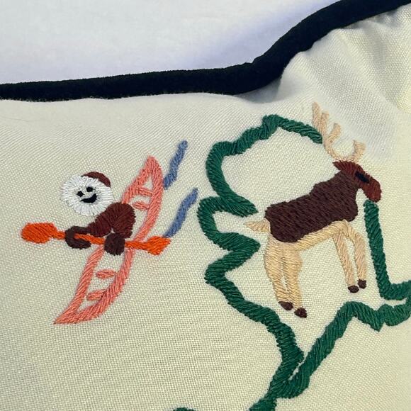 Catstudio AMERICA Embroidered Pillow 18x24 Handmade Colorful USA Decor - Picture 7 of 10